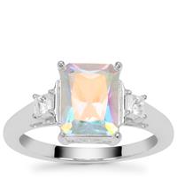 Mercury Mystic Topaz Ring with White Zircon in Sterling Silver 3.10cts
