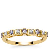 AA Tanzanite Ring with White Zircon in 9K Gold 0.35ct