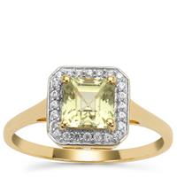 Asscher Cut Csarite® Ring with White Zircon in 9K Gold 1.50cts