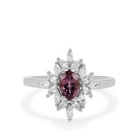 Mahenge Purple Spinel Ring with White Zircon in Sterling Silver 1.50cts