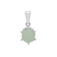 Gem-Jelly™ Aquaprase™ Pendant with Diamond in Sterling Silver 2.50cts