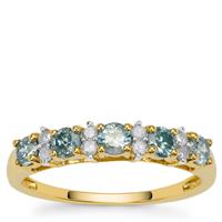 Blue Lagoon Diamonds Ring with White Diamonds in 9K Gold 0.70ct