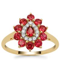 Mogok Jedi Spinel Ring with White Zircon in 9K Gold 1.25cts
