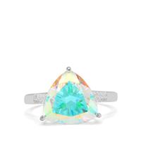 Mercury Mystic Topaz Ring with White Zircon in Sterling Silver 6.95cts