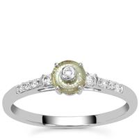 Lehrer TorusRing Montana Sapphire Ring with Diamond in 18K White Gold 0.45ct