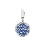 Daha Kyanite Pendant with White Zircon in Platinum Plated Sterling Silver 3.88cts