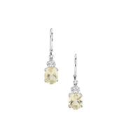 Serenite Earrings with White Zircon in Sterling Silver 3.60cts