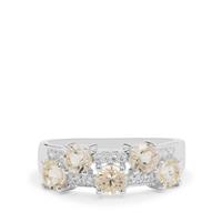 Champagne Serenite Ring with White Zircon in Sterling Silver 1.25cts