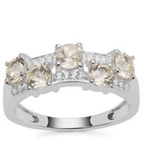 Champagne Serenite Ring with White Zircon in Sterling Silver 1.25cts