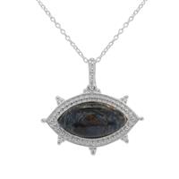 Namibian Pietersite Pendant Necklace in Sterling Silver 6.10cts