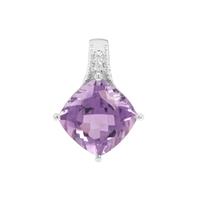 Bahia Amethyst Pendant with White Zircon in Sterling Silver 4.08cts