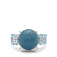 Thor Blue Quartz Ring with Sky Blue Topaz in Sterling Silver 8.03cts