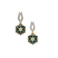 Wobito Snowflake Cut Santa Rosa Topaz Earrings with White Zircon in 9K Gold 6.30cts