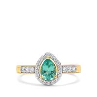 Botli Apatite Ring with White Zircon in 9K Gold 1.15cts