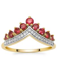Safira Tourmaline Ring with Diamond in 9K Gold 0.65ct