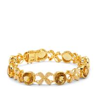 Champagne Quartz Bracelet in Gold Plated Sterling Silver 21.48cts