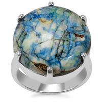 Azurite Diopside Ring in Sterling Silver 29cts