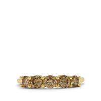 Champagne Diamond Ring in 9K Gold 1.07cts