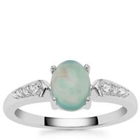Gem-Jelly™ Aquaprase™ Ring with White Sapphire in Sterling Silver 1.40cts
