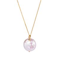 Baroque Cultured Pearl Necklace in Gold Tone Sterling Silver (16.5mm)