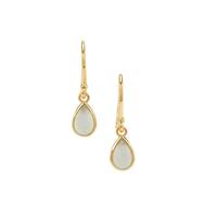 Milky Aquamarine Earrings in Gold Plated Sterling Silver 1.85cts