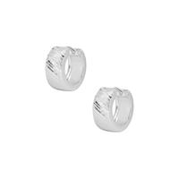 Sterling Silver Diamond Cut Hoop Earrings 5.00g
