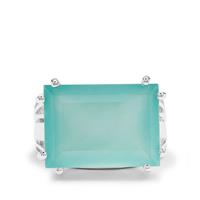 Aqua Chalcedony Ring in Sterling Silver 11.35cts