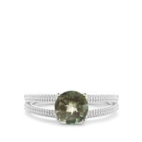 Green Colour Change Andesine Ring in Sterling Silver 1.20cts