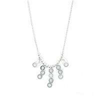 Sterling Silver Multi Disc Drop Necklace 