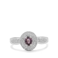 Burmese Spinel Ring with White Zircon in Sterling Silver 0.80ct