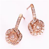 Natural Pink Diamond Earrings in 9K Rose Gold 0.77ct
