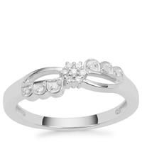 Diamond Ring in Sterling Silver 0.09ct