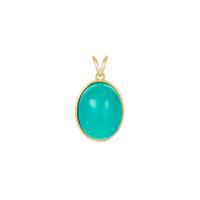 Blue Amazonite Pendant in Gold Tone Sterling Silver 11.38cts (F)