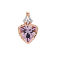 Lehrer Infinity Cut Rose De France Amethyst Pendant with White  Zircon in 9K Rose Gold 5.25cts