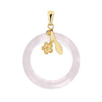 Rose Quartz Pendant in Gold Tone Sterling Silver 20cts