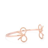 Oval Cuff Bangle in Rose Gold Plated Sterling Silver