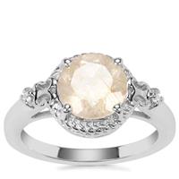 Bahia Rutilite Ring with White Zircon in Sterling Silver 2.28cts 