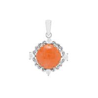 Triphylite Pendant with White Zircon in Sterling Silver 8.32cts