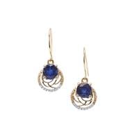 Nilamani Earrings with White Zircon in 9K Gold 2.36cts