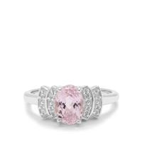 Brazilian Kunzite Ring with White Zircon in Sterling Silver 1.88cts