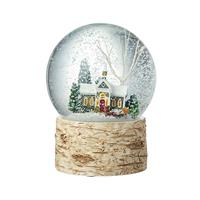 Colourful House Snowglobe with a Birch Base 