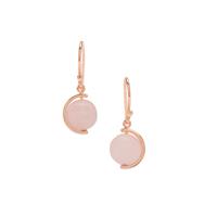 Rose Quartz Earrings in Rose Gold Plated Sterling Silver 14.25cts