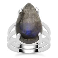Paul Island Labradorite Ring in Sterling Silver 13cts