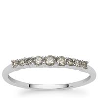 Bluish Grey Diamonds Ring in 9K White Gold 0.25ct