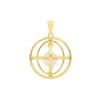 Rainbow Moonstone Celestial Pendant in Gold Plated Sterling Silver 5.75cts