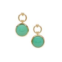 Chrysoprase Earrings in Gold Plated Sterling Silver 6.30cts