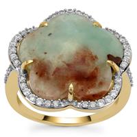 Aquaprase™ Ring with White Zircon in 9K Gold 8.25cts