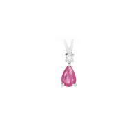  Montepuez Ruby Pendant with White Zircon in Sterling Silver 0.50ct