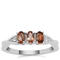 Sopa Andalusite Ring with White Zircon in Sterling Silver 0.66ct