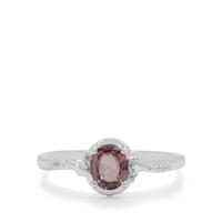 Burmese Spinel Ring with White Zircon in Sterling Silver 0.80ct